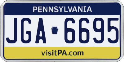 PA license plate JGA6695