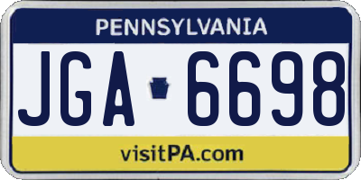 PA license plate JGA6698