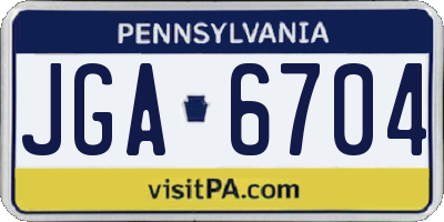 PA license plate JGA6704