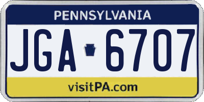 PA license plate JGA6707