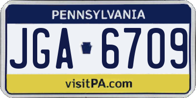 PA license plate JGA6709