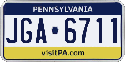 PA license plate JGA6711