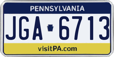 PA license plate JGA6713
