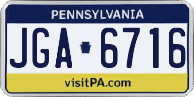 PA license plate JGA6716