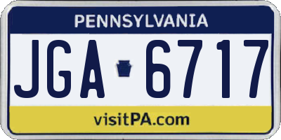PA license plate JGA6717