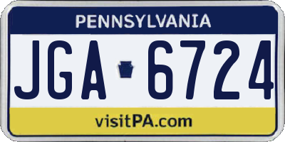 PA license plate JGA6724