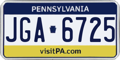 PA license plate JGA6725