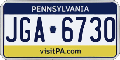 PA license plate JGA6730