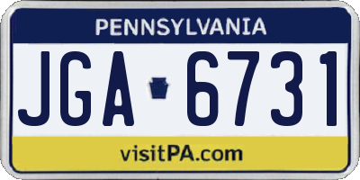 PA license plate JGA6731