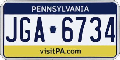 PA license plate JGA6734