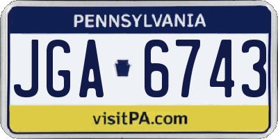 PA license plate JGA6743