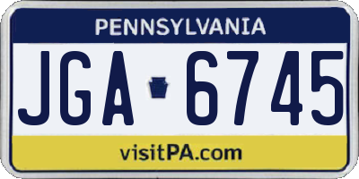 PA license plate JGA6745