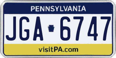PA license plate JGA6747