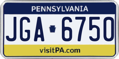 PA license plate JGA6750
