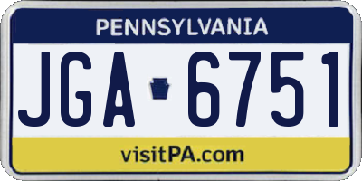 PA license plate JGA6751