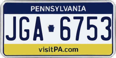 PA license plate JGA6753