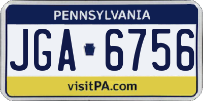 PA license plate JGA6756