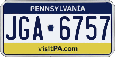 PA license plate JGA6757