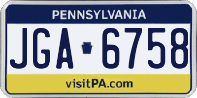 PA license plate JGA6758