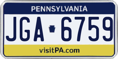 PA license plate JGA6759