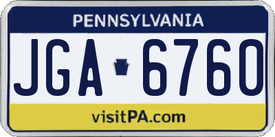 PA license plate JGA6760