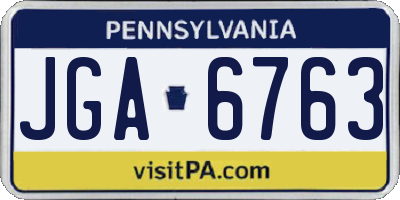 PA license plate JGA6763