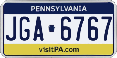 PA license plate JGA6767