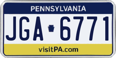 PA license plate JGA6771