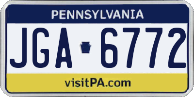 PA license plate JGA6772