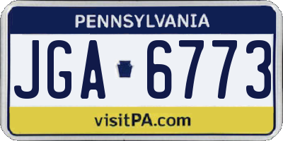 PA license plate JGA6773