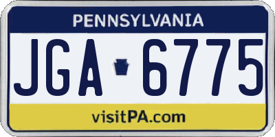 PA license plate JGA6775