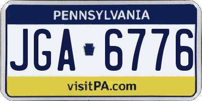 PA license plate JGA6776