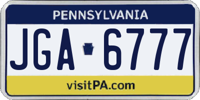 PA license plate JGA6777