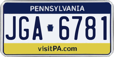 PA license plate JGA6781