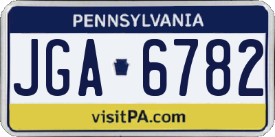PA license plate JGA6782