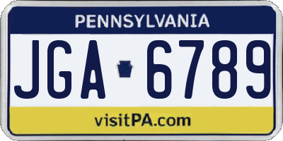 PA license plate JGA6789