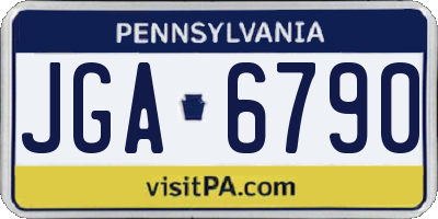 PA license plate JGA6790