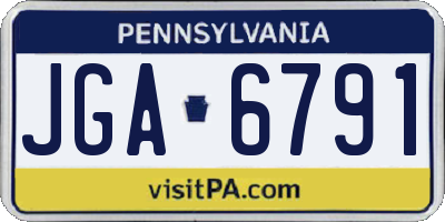 PA license plate JGA6791