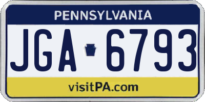 PA license plate JGA6793