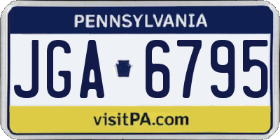 PA license plate JGA6795