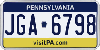 PA license plate JGA6798