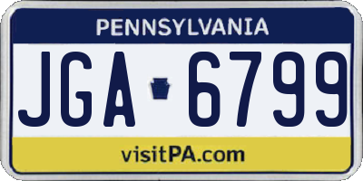 PA license plate JGA6799