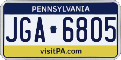 PA license plate JGA6805