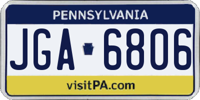 PA license plate JGA6806