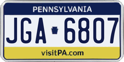 PA license plate JGA6807