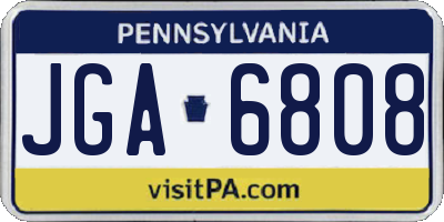 PA license plate JGA6808
