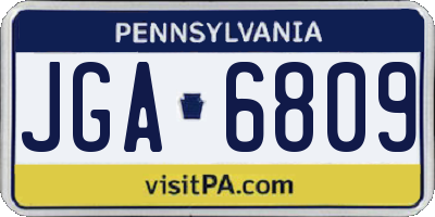 PA license plate JGA6809