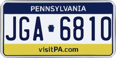PA license plate JGA6810