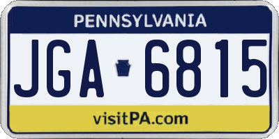 PA license plate JGA6815