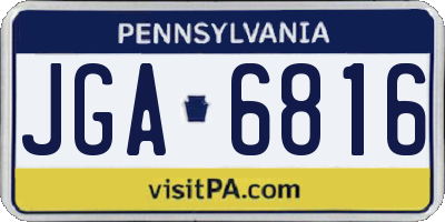 PA license plate JGA6816